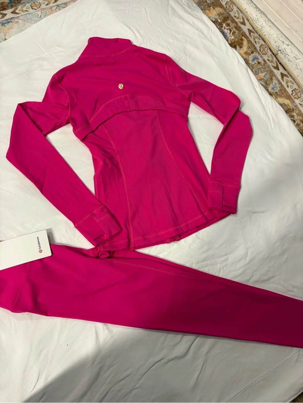 lululemon athletica Pink and Black Athletic Bomber Jacket Set of 4 Size M and S